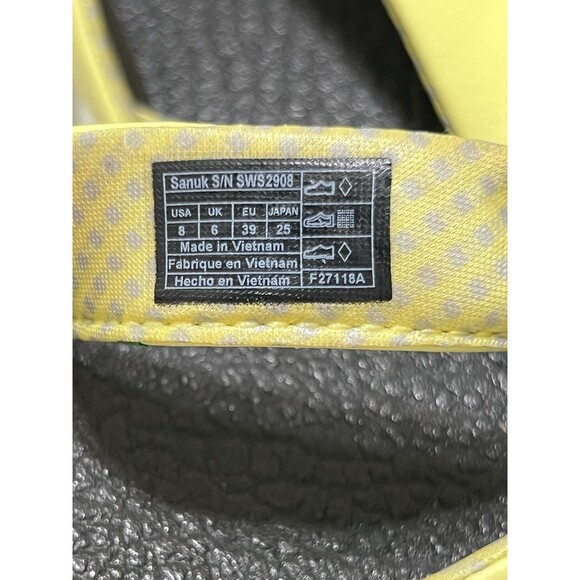 SANUK WOMEN FLIP FLOPS CASUAL COMFORT SANDALS YELLOW THONGS SWS2908 SZ US 8 - Picture 7 of 9
